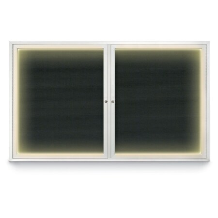 United Visual Products Indoor Enclosed Combo Board, 42"x32", Black Frame/Black & Amethyst UVCB4232B-BLACK-AMETHY